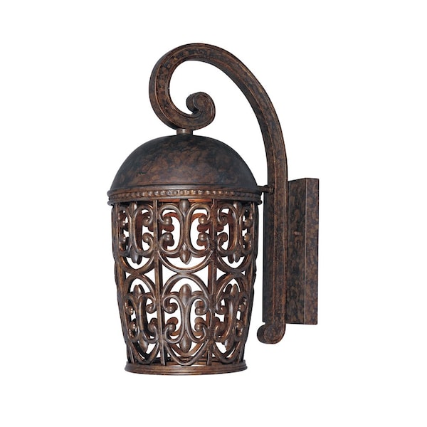 Designers Fountain Amherst 1775 in 1Light Burnt Umber Outdoor Wall Lantern Dark Sky 97592-BU - main
